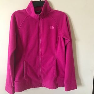 The North Face Zipper Front Fleece Jacket. Maroon Pink. Medium